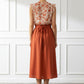 Sonya Elasticated Midi Skirt - Rust