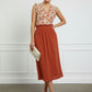 Sonya Elasticated Midi Skirt - Rust