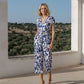 Jessica Animal Print Jumpsuit - Blue
