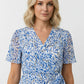 Sofia Printed Ruffle Dress - Blue