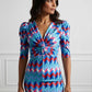 Vivi Printed Pencil Dress with Front Slit - Multicolour