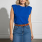 Sophie Top with Shoulder Pads - Blue