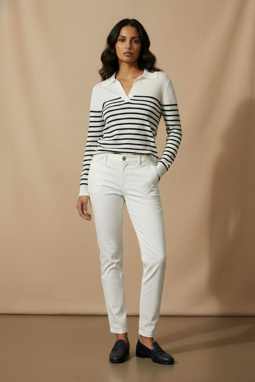 Martina Trousers with Front Pockets - White