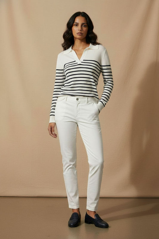 Martina Trousers with Front Pockets - White