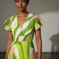 Charlotte Pleated Elasticated Dress - Lime