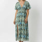 Emma Midi Printed Dress with Front Slit