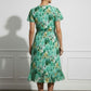 Anna Floral Wrap Dress - Green