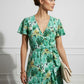 Anna Floral Wrap Dress - Green