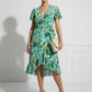 Anna Floral Wrap Dress - Green