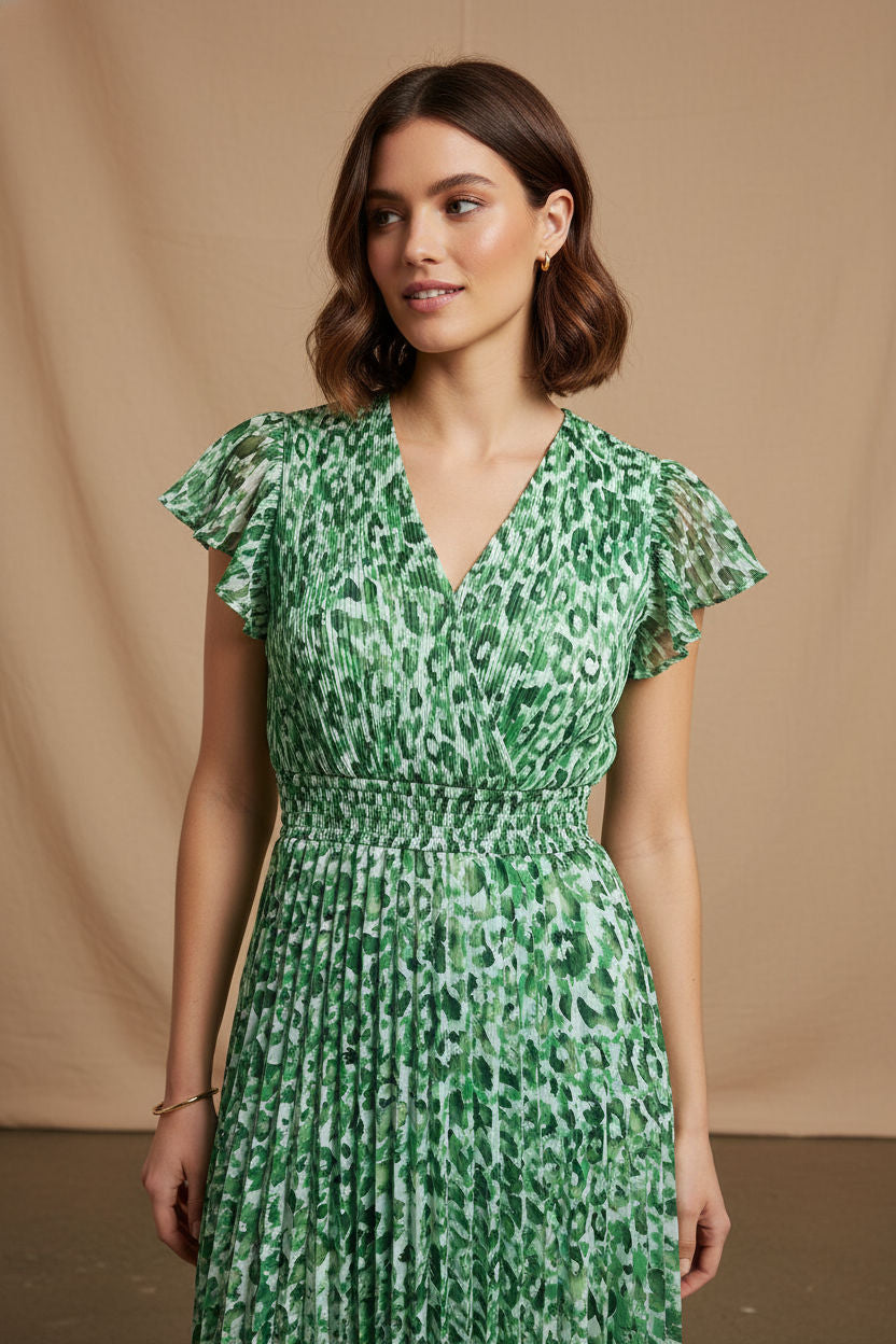 Maria Print Dress - Green