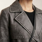 Ashley Faux Leather Maxi Trench Coat - Grey