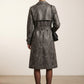 Ashley Faux Leather Maxi Trench Coat - Grey