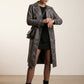 Ashley Faux Leather Maxi Trench Coat - Grey