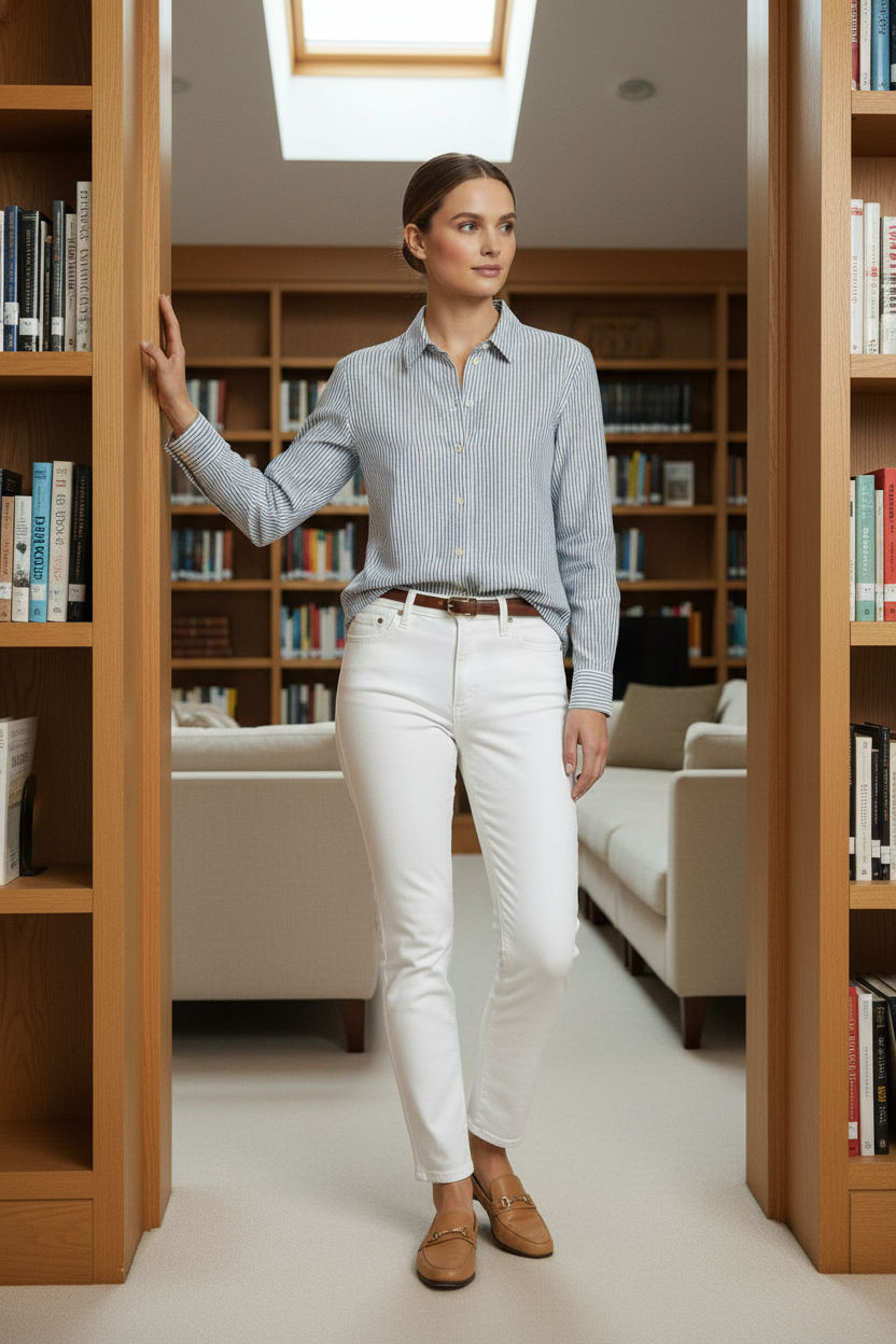 Lucy Striped Shirt - Blue and White