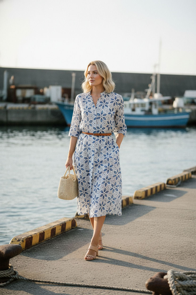 Elizabeth Oversized Maxi Dress - Blue