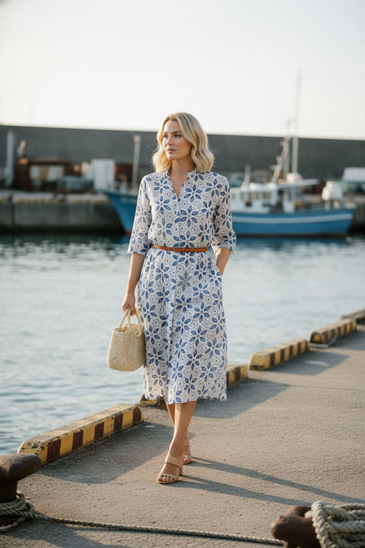 Elizabeth Oversized Maxi Dress - Blue