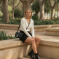Linda Suede Mini Skirt with Side Pockets - Black