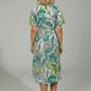 Gracie Midi Dress in Zebra & Green Leaf Print