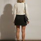 Linda Suede Mini Skirt with Side Pockets - Black