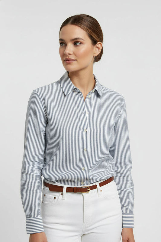 Lucy Striped Shirt - Blue and White