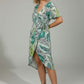 Gracie Midi Dress in Zebra & Green Leaf Print