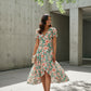 Vivienne Floral Dress - Green and Orange