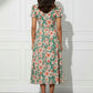 Vivienne Floral Dress - Green and Orange