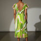 Charlotte Pleated Elasticated Dress - Lime