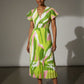 Charlotte Pleated Elasticated Dress - Lime