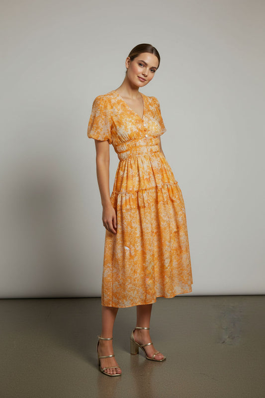 Michaella Printed Dress - Yellow