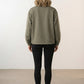 Vivian Striped Bomber Jacket Lightweight Zip Up - Khaki