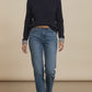 Vivian Check Collar and Cuff Sweater - Navy
