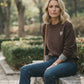 Aoife Knit Sweater with Check Prints - Choco Brown