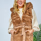 Vicky faux fur gilet - taupe