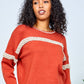 Red Jumper with Pearl Detail
