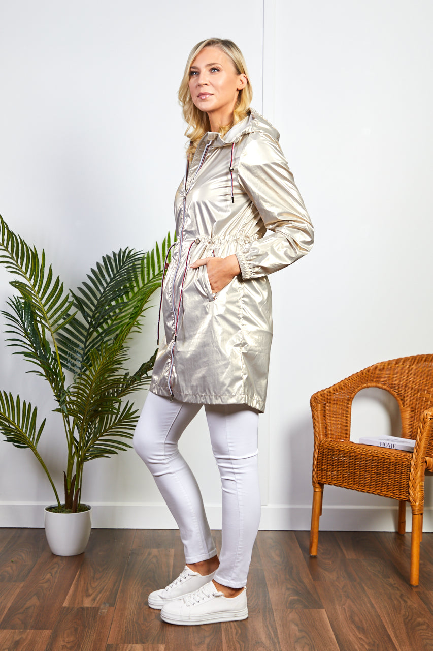 Silver metallic raincoat sales