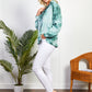 Green and White Marble Print Shirt