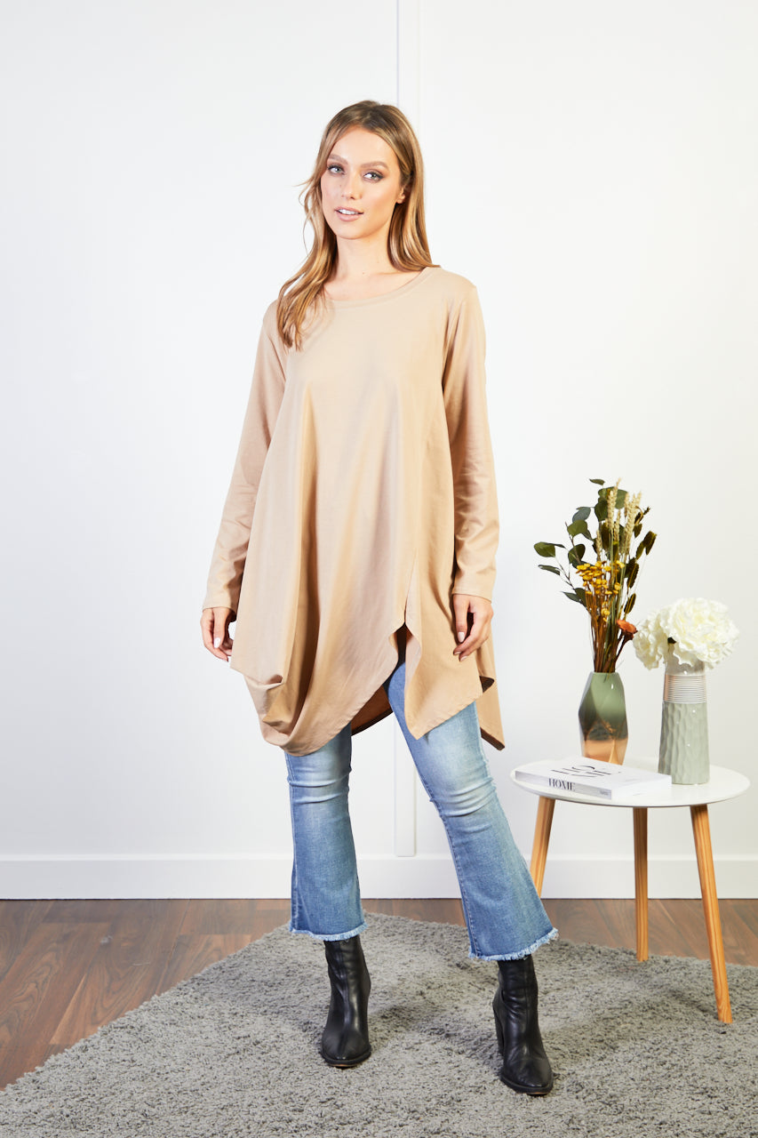 Carmen Beige Oversized Top