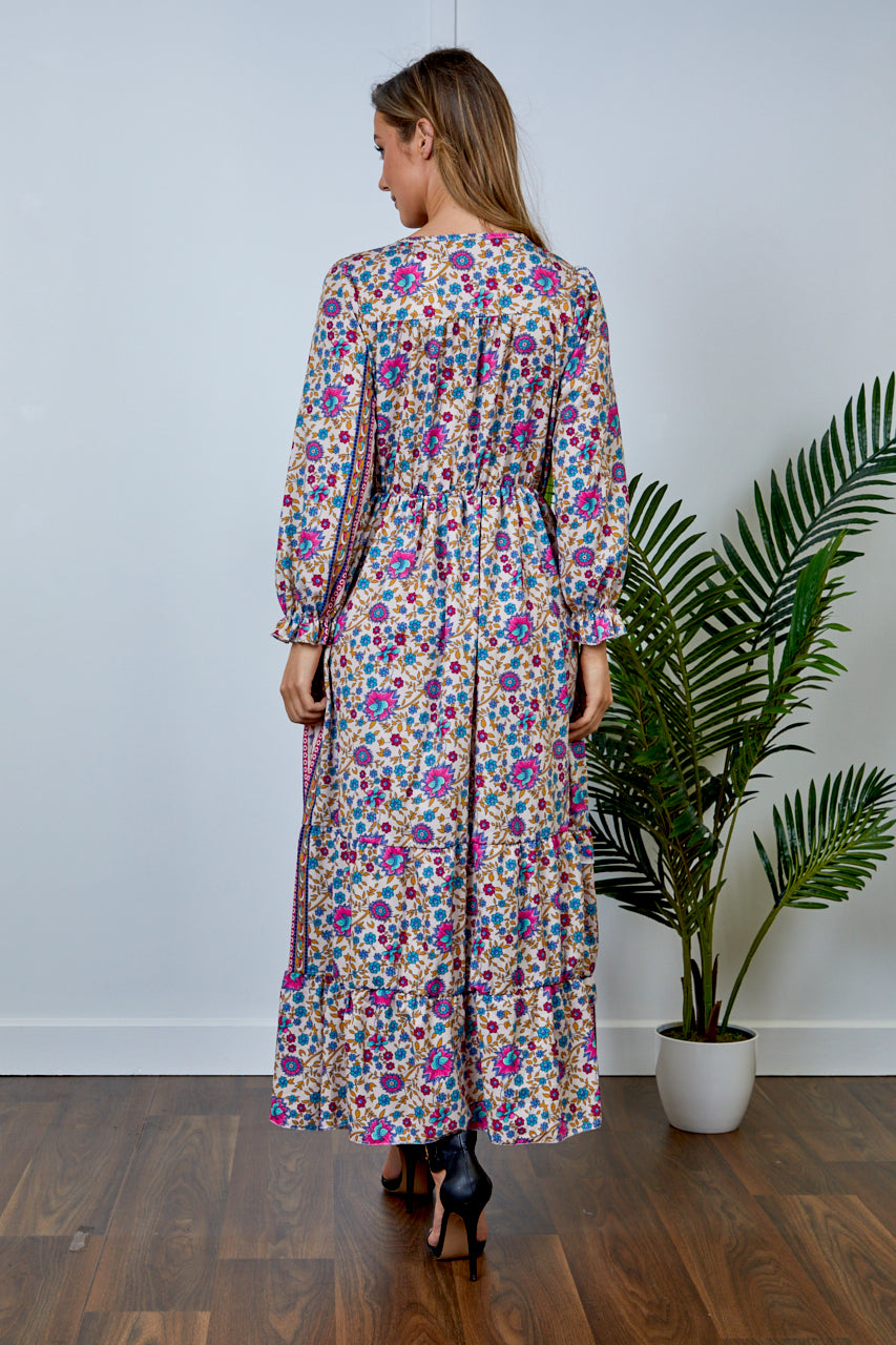 Triona Printed Maxi Dress - Flower