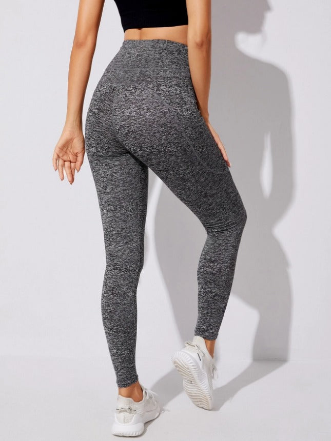 Space Dye Sports Leggings With Phone Pocket