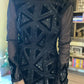 Denise Black Dress with Sequin Pattern