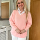 Victoria Pink Jumper with mock Shirt Collar