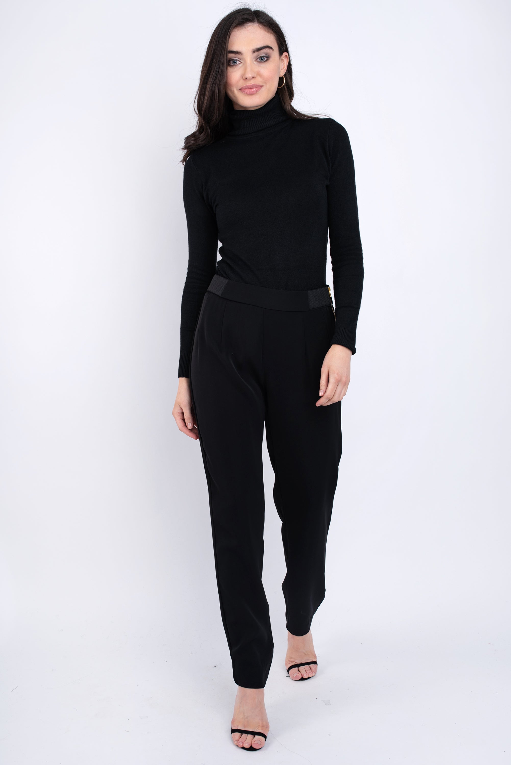 Studio Edit Black Side Stripe Wide Leg Regular Trousers | Women | George at  ASDA